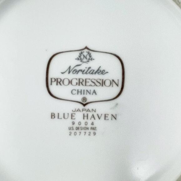 Noritake Progression Blue Haven Set of 4 Soup Salad Bowl Blue White Ceramic 9004 - Picture 5 of 6